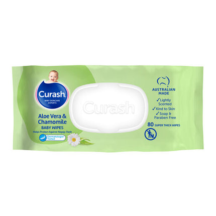 Curash Wipes Aloe And Chamomile 80 Pack