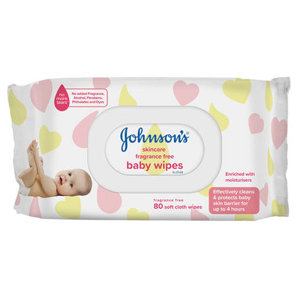 Johnson's Baby Wipes Fragrance Free Refill 80