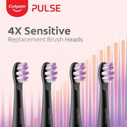 Colgate Pulse Sensitive Electric Toothbrush Replacement Brush Head Refills, 4 Pack