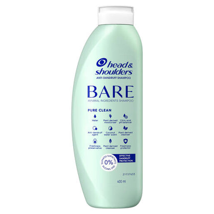 Head & Shoulders BARE Pure Clean Minimal Ingredients Anti Dandruff Shampoo 400ml