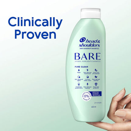 Head & Shoulders BARE Pure Clean Minimal Ingredients Anti Dandruff Shampoo 400ml