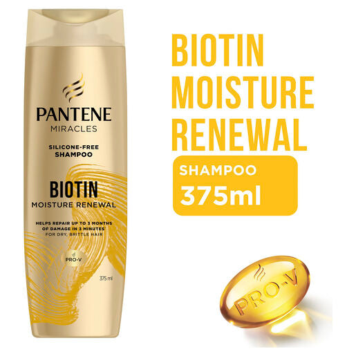 Pantene Miracles Biotin Moisture Renewal Silicone-Free Shampoo 375ml