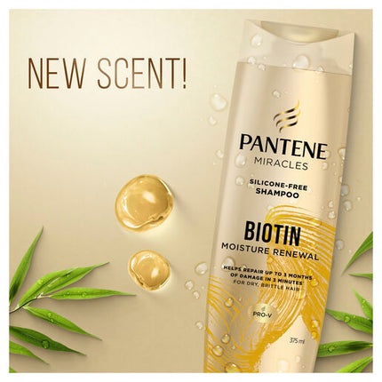 Pantene Miracles Biotin Moisture Renewal Silicone-Free Shampoo 375ml