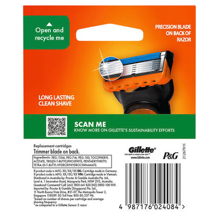 Gillette Fusion5 Razor Blades 8 Cartridges Refills