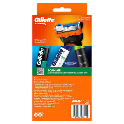 Gillette Fusion Razor Handle + 2 Cartridges