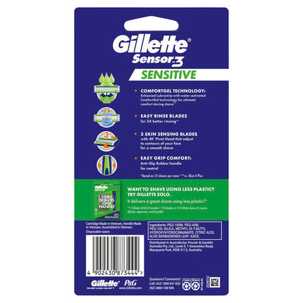 Gillette Sensor 3 Sensitive Disposable Razor 4 Pack