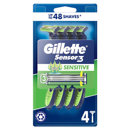 Gillette Sensor 3 Sensitive Disposable Razor 4 Pack