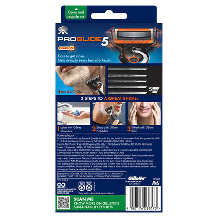Gillette Fusion Proglide Power Razor + 1 Blade Refills