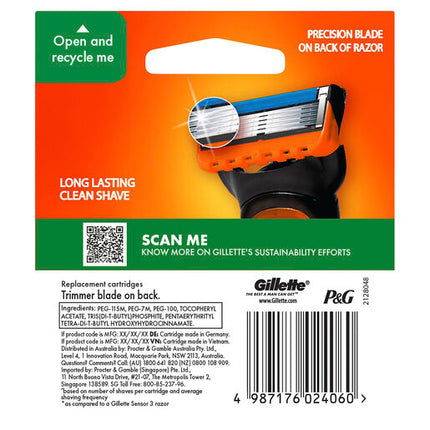 Gillette Fusion Manual Razor Blades 4 Pack