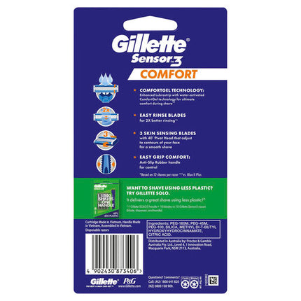 Gillette Sensor 3 Comfort 4 Disposable Razors