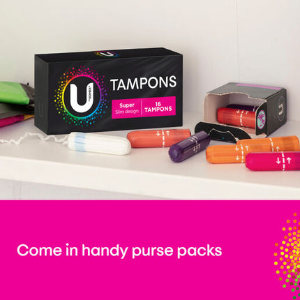 U By Kotex Super Slim Tampons 16 Pack