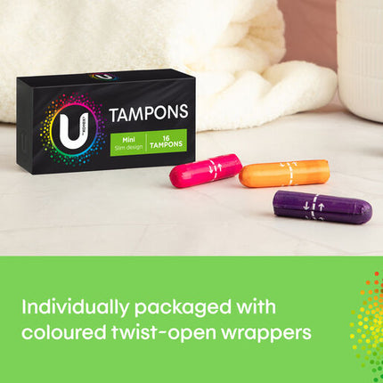 U By Kotex Mini Slim Tampons 16 Pack
