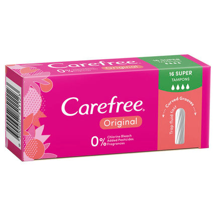 Carefree Original Tampons Super 16 Pack