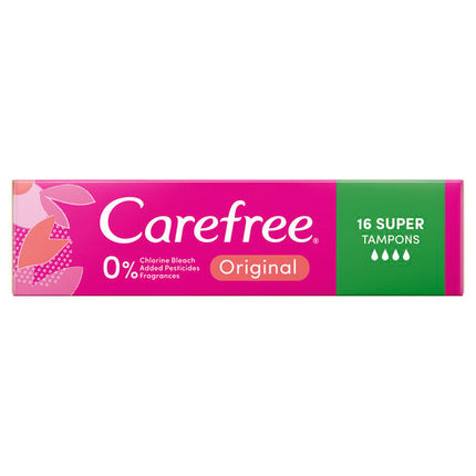 Carefree Original Tampons Super 16 Pack