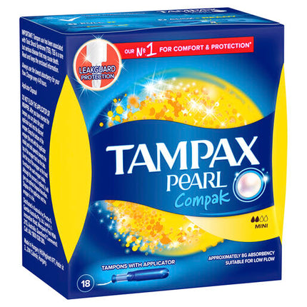 Tampax Pearl Compak Tampons Regular 18 Pack
