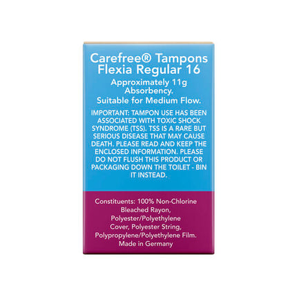 Carefree Flexia Tampons Regular 16 Pack