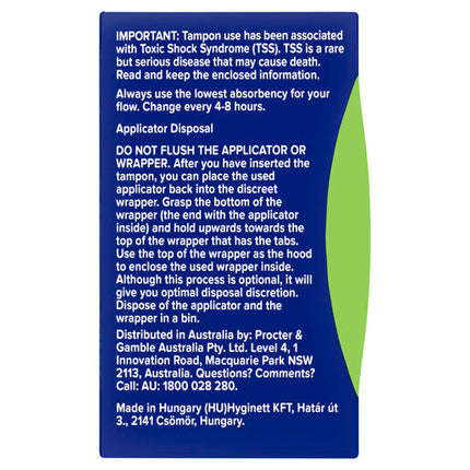 Tampax Pearl Compak Tampons Super 18 Pack