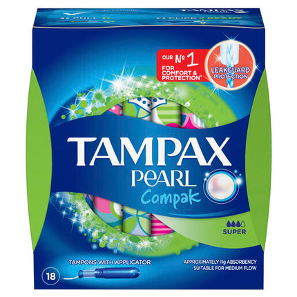 Tampax Pearl Compak Tampons Super 18 Pack