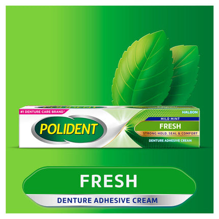 Polident Denture Adhesive Cream Fresh Mint 60g