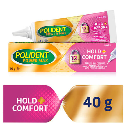 Polident Max Hold + Comfort Adhesive Cream 40g