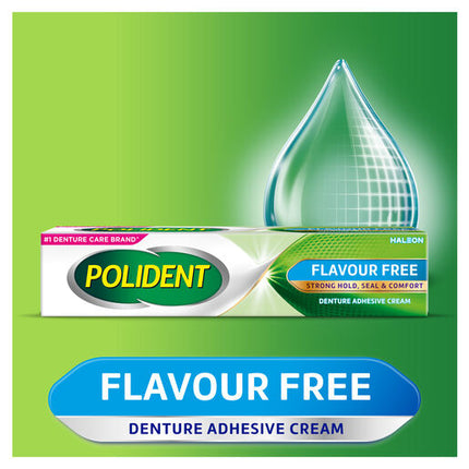 Polident Denture Adhesive Cream Flavour Free 60g