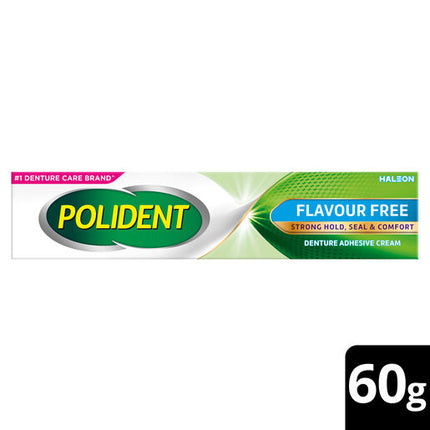 Polident Denture Adhesive Cream Flavour Free 60g