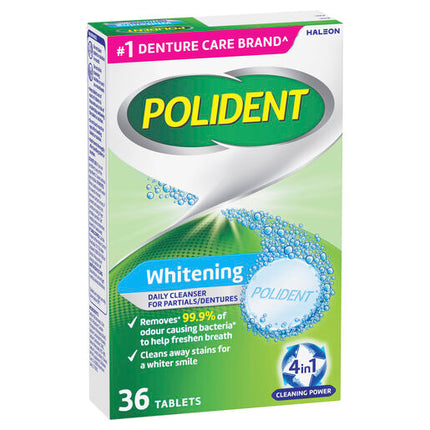 Polident Whitening Daily Cleanser 36 Tablets
