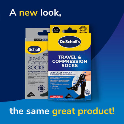 Scholl Flight Compression Socks Unisex Black Size 6-9
