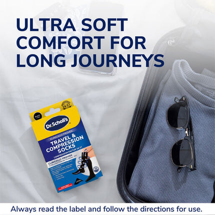 Scholl Flight Compression Socks Unisex Black Size 6-9