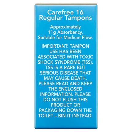 Carefree Organics Regular Tampons 16 Pack