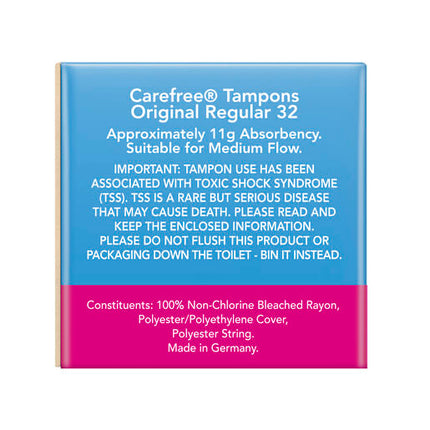 Carefree Original Regular Tampons 32 pack
