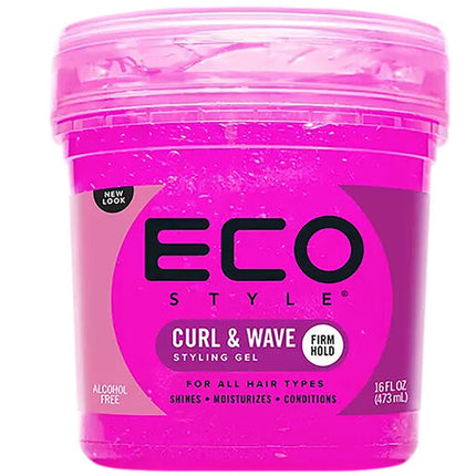Eco Style Professional Styling Gel Curl & Wave Firm Hold Pink 473ml