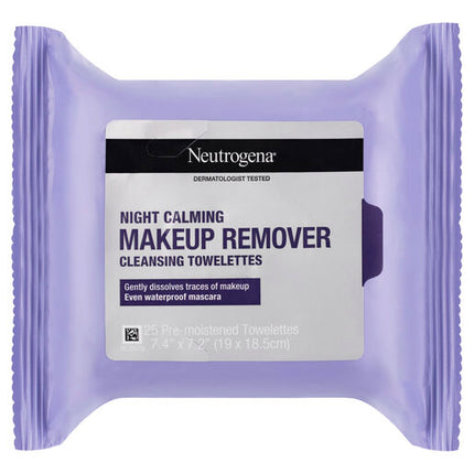 Neutrogena Night Calming Makeup Remover Cleansing Wipes 25 Pack
