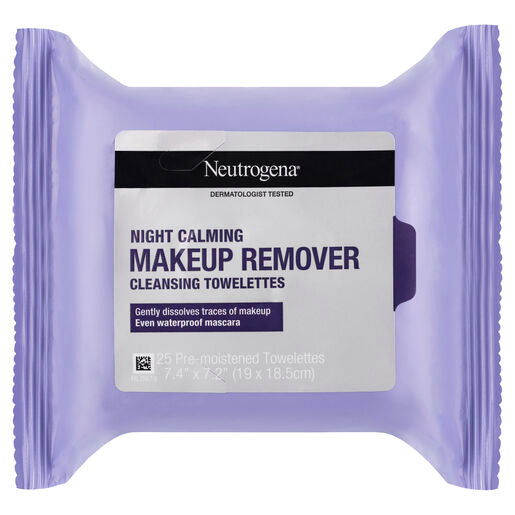 Neutrogena Night Calming Makeup Remover Cleansing Wipes 25 Pack