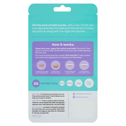 Skin Control Pimple Patches AM + PM 36 Patches