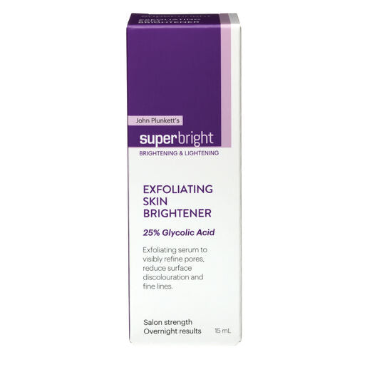 John Plunkett's SuperBright Exfoliating Skin Brightener Glyco Peel Serum 15mL