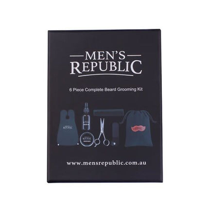 Men'S Republic 6Pc Beard Grooming Kit With Bag And Apron
