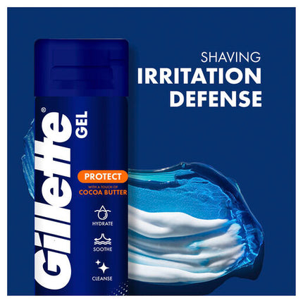 Gillette Protect Shaving Gel with a Touch of Cocoa Butter 195g