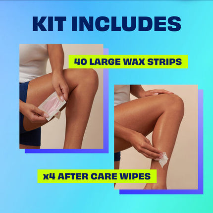 Nair Natural Large Wax Strips Legs & Body 40 pack