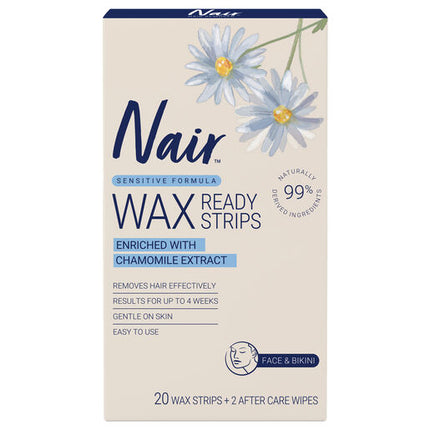 Nair Natural Mini Wax Strips Face & Bikini 20 pack