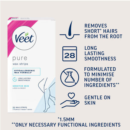 Veet Pure Cold Wax Leg Strips 20
