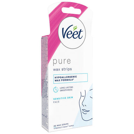 Veet Pure Cold Wax Strips for Face 20 Pack
