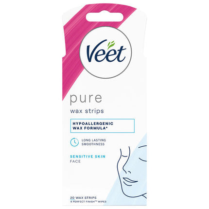 Veet Pure Cold Wax Strips for Face 20 Pack