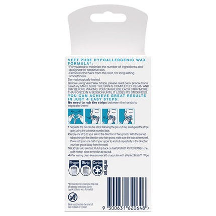 Veet Pure Cold Wax Strips for Face 20 Pack