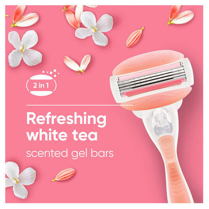 Gillette Venus Comfort Glide White Tea Razor Handle + 2 Blade Refills