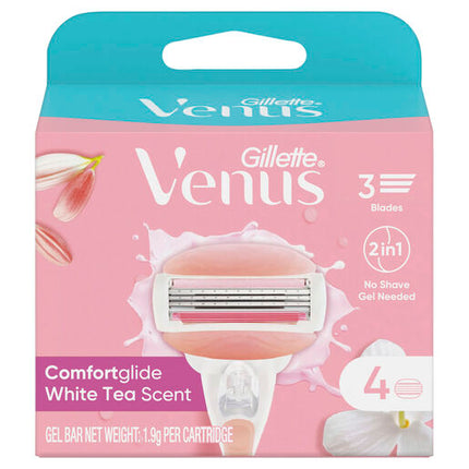 Gillette Venus Comfort Glide White Tea Blade Refills 4 Pack