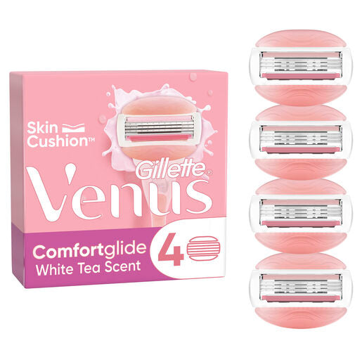 Gillette Venus Comfort Glide White Tea Blade Refills 4 Pack