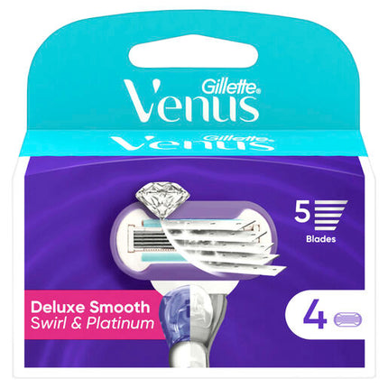 Gillette Venus Deluxe Smooth Swirl Blade Refills 4 Pack