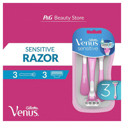 Gillette Venus Sensitive Women's Disposable Razors 3 Pack