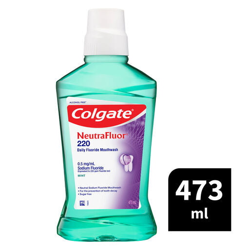 Colgate NeutraFluor 220 Alcohol Free Mouth Rinse Mint 473ml
